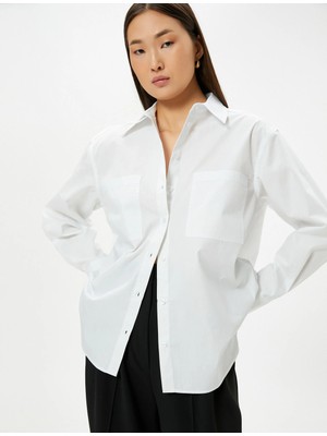 Koton Klasik Gömlek Uzun Kollu Düğmeli Manşet Yaka Regular Fit