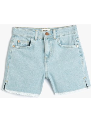 Koton Basic Kot Şort Püskül Detaylı Pamuklu