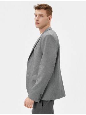 Koton Blazer Ceket Slim Fit Düğmeli Cep Detaylı