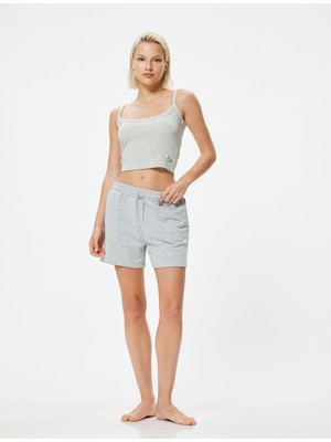 Koton Askılı Crop Atlet Fitilli Rahat Kalıp Etiket Detaylı