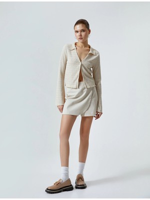 Koton Kruvaze Şort Etek Pamuklu Slim Fit