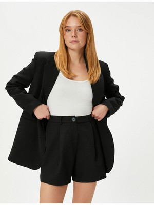 Koton Mini Şort Yüksek Bel Bol Paça Cepli