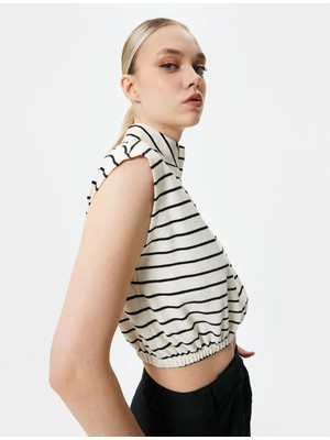 Koton Kolsuz Sweatshirt Yarım Fermuarlı Dik Yaka