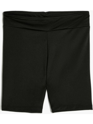 Koton Kız Çocuk Beli Lastikli Siyah Basic Kısa Tayt Esnek Yapısıyla Konfor Sağlar