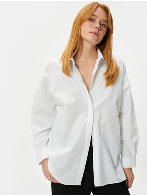 Koton Klasik Gömlek Uzun Kollu Düğmeli Klasik Yaka