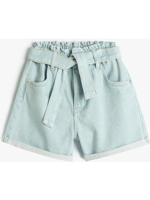 Koton Kot Şort Kuşak Detaylı Cepli Pamuklu Beli Lastikli