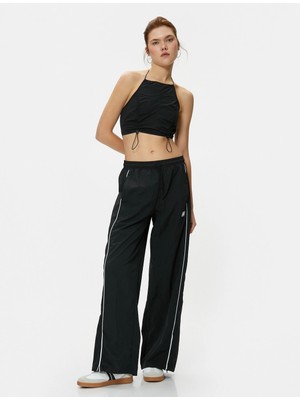 Koton Crop Paraşüt Üst Halter Yaka Stoper Detaylı