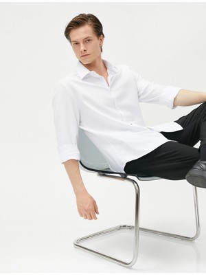 Koton Basic Gömlek Klasik Manşet Yaka Uzun Kollu Düğmeli Non Iron