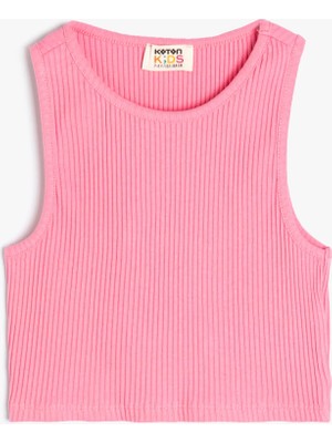 Koton Kız Çocuk Atlet Kolsuz Pamuklu Ribanalı Pembe Nefes Alabilir ve Rahat Kesim