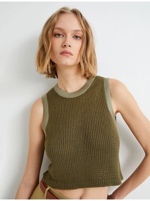 Koton Crop Triko Atlet Bisiklet Yaka