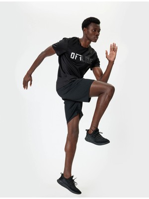 Koton Spor T-Shirt Slogan Baskılı Bisiklet Yaka Kısa Kollu