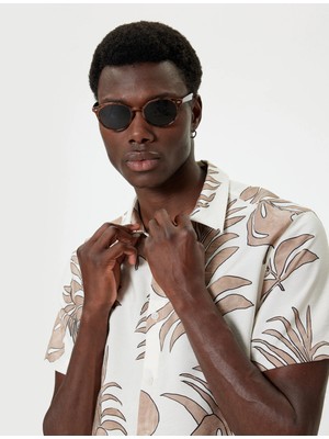 Koton Hawaii Gömlek Kısa Kollu Yaprak Desenli