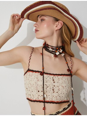 Koton Melis Ağazat XKoton - Askılı Kroşe Crop Atlet