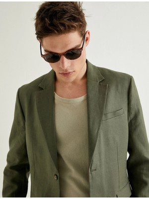 Koton Blazer Ceket Slim Fit Düğmeli Fleto Cep Detaylı