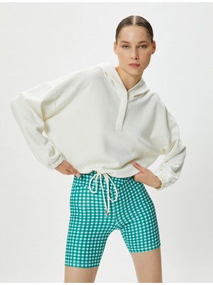 Koton Modal Kumaş Spor Kapşonlu Sweatshirt Bol Kalıp Yumuşak Tuşe Dokulu