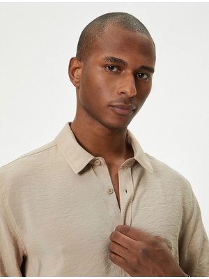 Koton Basic Gömlek Uzun Kollu Klasik Yaka Düğmeli Pamuklu