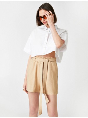 Koton Kadın Rahat Kesim Cepli Kemerli Şort