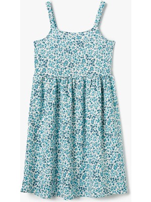 Koton Çiçekli Askılı Elbise A Kesim Kare Yaka Rahat Kalıp