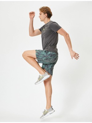 Koton Spor Şort Beli Bağcıklı Desenli Cep Detaylı