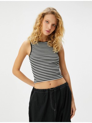 Koton Halter Yaka Kolsuz Tişört Slim Fit Viskon Kumaş