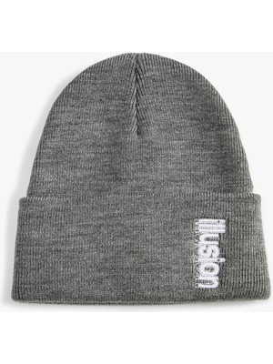 Koton Örgü Bere Katlamalı Slogan Işlemeli