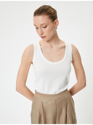 Koton U Yaka Atlet Kalın Askılı Viskon Karışımlı Standart Kesim