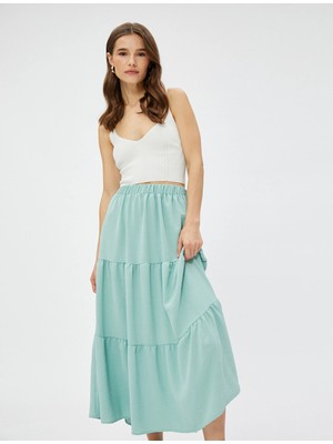 Koton Katlı Midi Etek Beli Lastikli