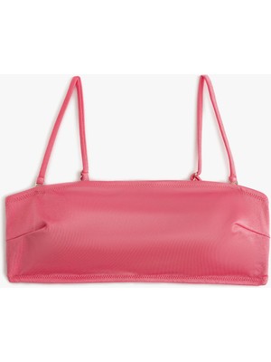 Koton Simli Straplez Bikini Üstü Pedli Astarlı Çıkarılabilir Askı Detaylı