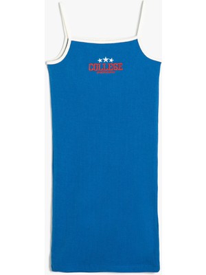 Koton Mini Kalem Elbise Ince Askılı Ribanalı Işleme Detaylı Pamuklu