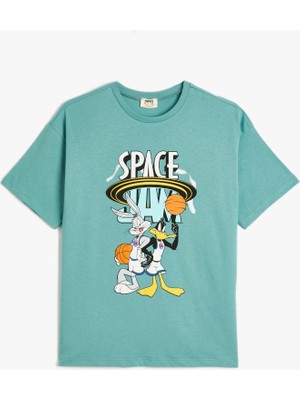 Koton Space Jam Tişört Lisanslı Kısa Kollu Bisiklet Yaka Baskılı Pamuklu