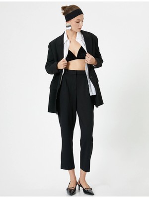 Koton Kumaş Cigarette Pantolon Yüksek Bel Cep Detaylı