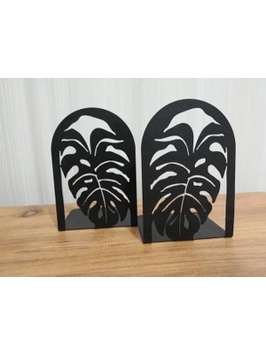 Leaf Shop Dekoratif Yaprak Desenli Metal Kitap Tutucu 2’li Paket MK14S
