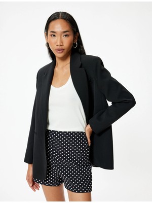 Koton Puantiyeli Mini Şort Yüksek Bel Slim Fit