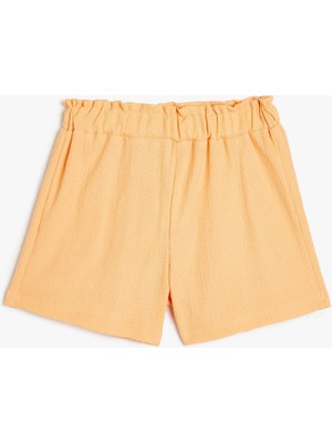 Koton Basic Şort Beli Lastikli Dokulu