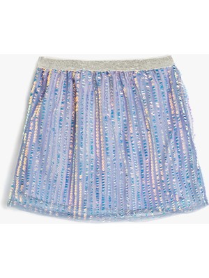 Koton Pullu Payetli Etek Astarlı Beli Lastikli