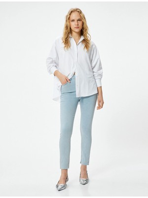 Koton Dar Kesim Yüksek Bel Kot Pantolon Esnek Cepli Pamuklu - Carmen Skinny Jeans