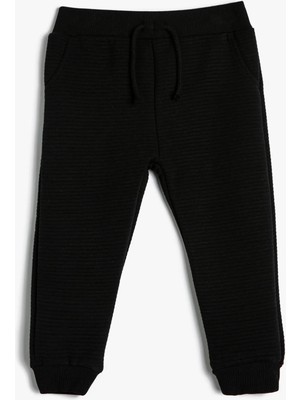 Koton Basic Eşofman Altı Dokulu Pamuklu Beli Bağlamalı