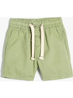 Koton Basic Şort Beli Bağlamalı Cepli Pamuklu