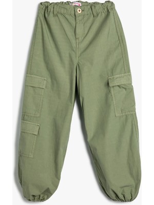 Koton Jogger Kargo Pantolon Pamuklu Beli Bağlamalı Cepli