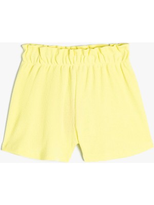 Koton Basic Şort Dokulu Beli Lastikli Pamuklu