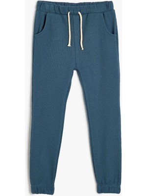 Koton Basic Jogger Eşofman Altı Beli Bağlamalı Dokulu Pamuklu