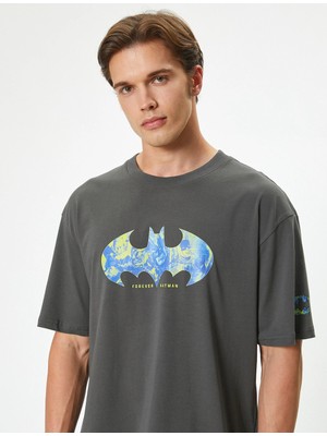 Koton 4Sam10823Hk 931 Antrasıt Erkek Jersey Kısa Kollu T-Shırt