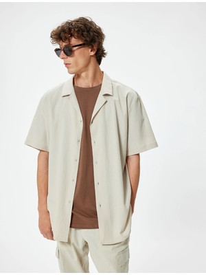 Koton Kısa Kollu Gömlek Düğmeli Pamuk Karışımlı