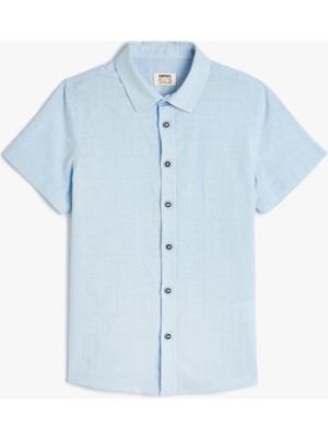 Koton Kısa Kollu Gömlek Pamuklu Dokulu