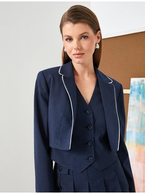 Koton Crop Blazer Ceket Biye Detaylı