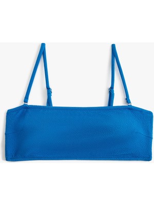 Koton Straplez Bikini Üstü Dokulu Çıkarılabilir Askılı Kaplı