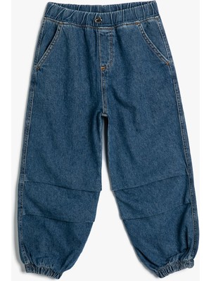 Koton Paraşüt Kot Pantolon Pamuklu Beli Lastikli Cepli - Parachute Jean