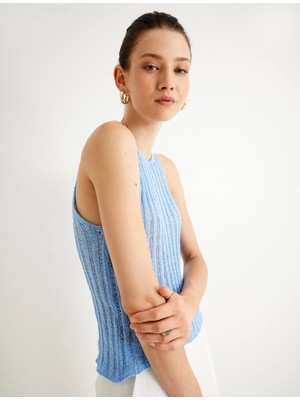 Koton x Melis Ağazat - Askılı Halter Yaka Kroşe Üst