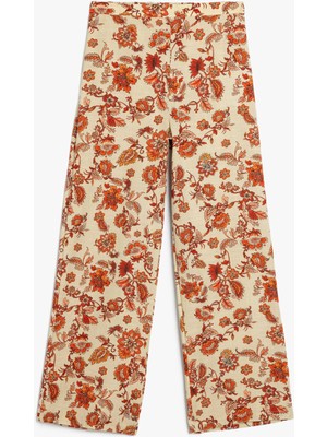 Koton Ispanyol Paça Pantolon Çiçekli Desenli Pamuklu