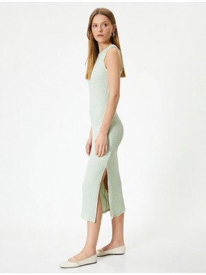 Koton Midi Halter Yaka Elbise Dokulu